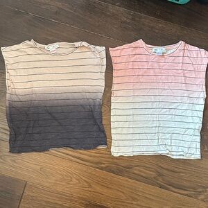 Zara Kids Ombre Striped Muscle Tees - Purple and Pink